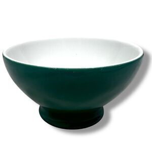 Dibbern Solid Color Cereal Bowl 5.5" Dark Green Porcelain Germany Footed Round